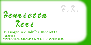 henrietta keri business card